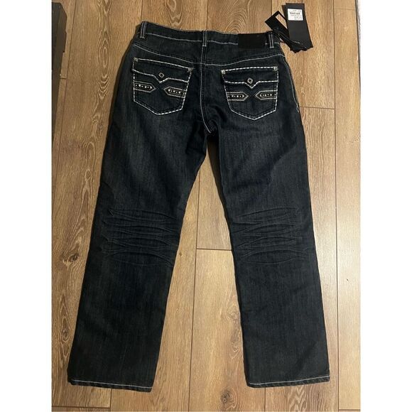 Redemption Denim Men’s Size 36x30 Jeans Blue Dark Wash Embroidered Straight NWT - Picture 13 of 13